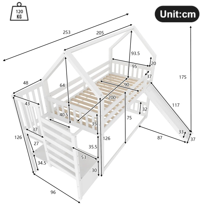 Zenvora™ DreamNest Kinderbett, 90x200cm
